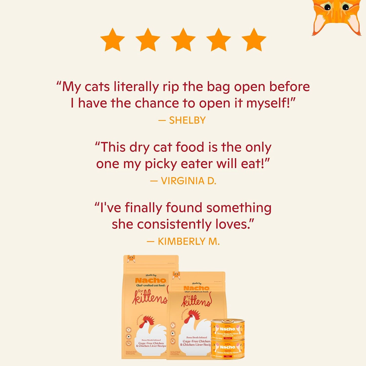 Made by Nacho Kitten Dry Kibble Infused with Bone Broth, Healthy High Protein Cat Food, Cage-Free Chicken and Chicken Liver, 2lb Bag
