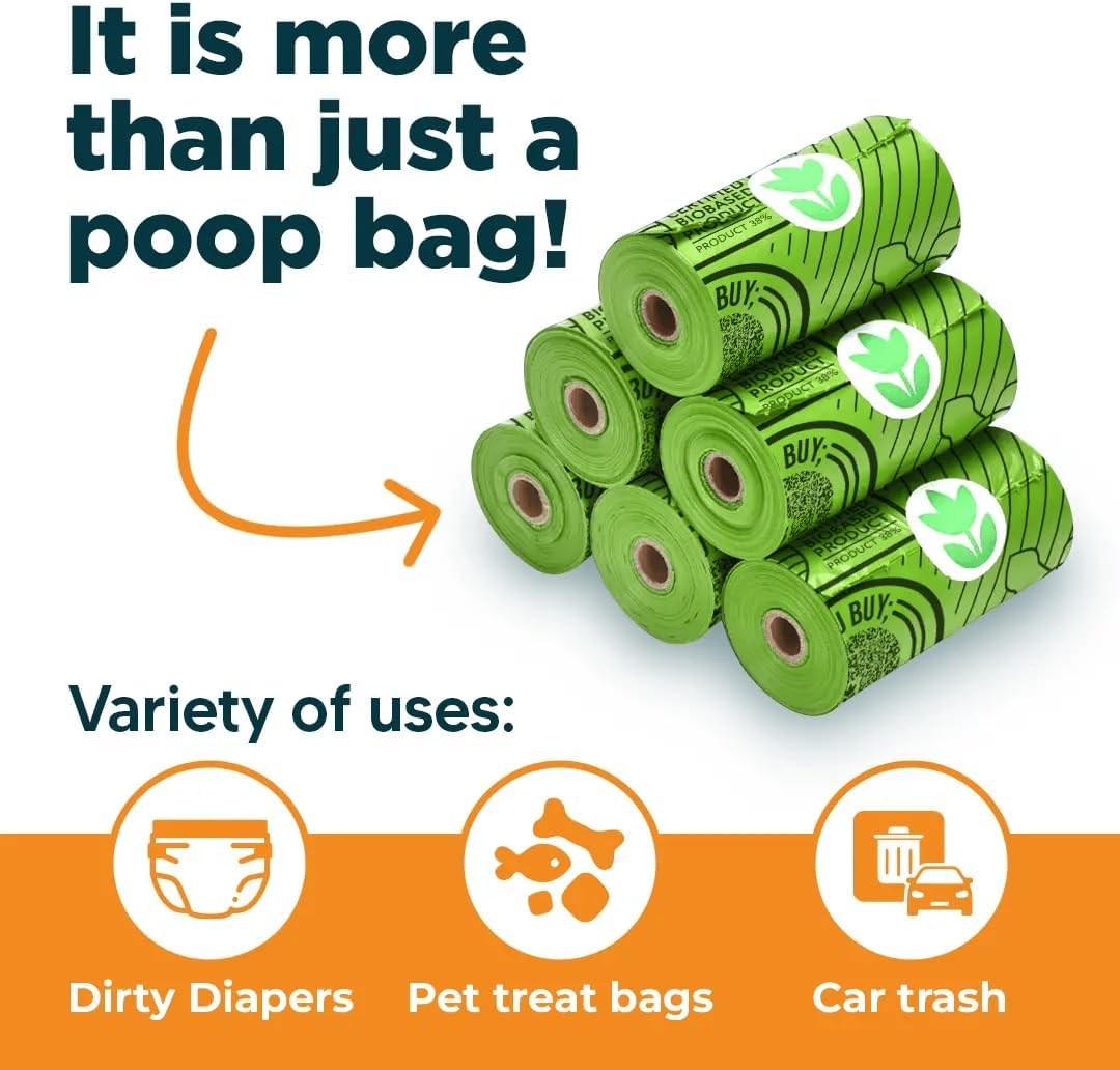 The Original Poop Bags® Dog Poop Bags Rolls – Orange Scented, 38% Plant-Based, USDA Certified, Heavy-Duty Poop Bags for Dogs, 960 Count