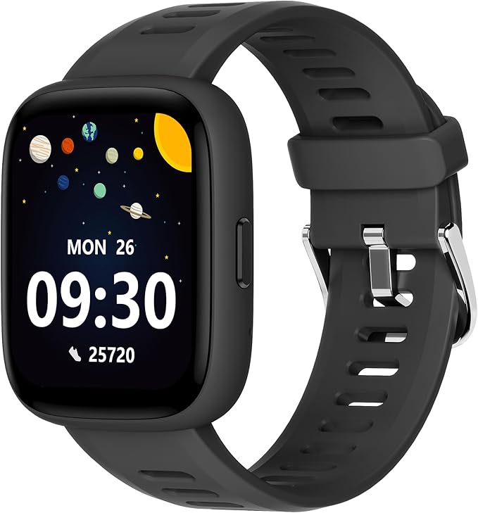 BIGGERFIVE Smart Watch for Kids, 1.8" Fitness Tracker Watch Pedometer, Heart Rate, IP68 Waterproof, Sleep Monitor, Calorie Step Counter, 5 Puzzle Games with/Without APP for Girls Boys Teens 5-16