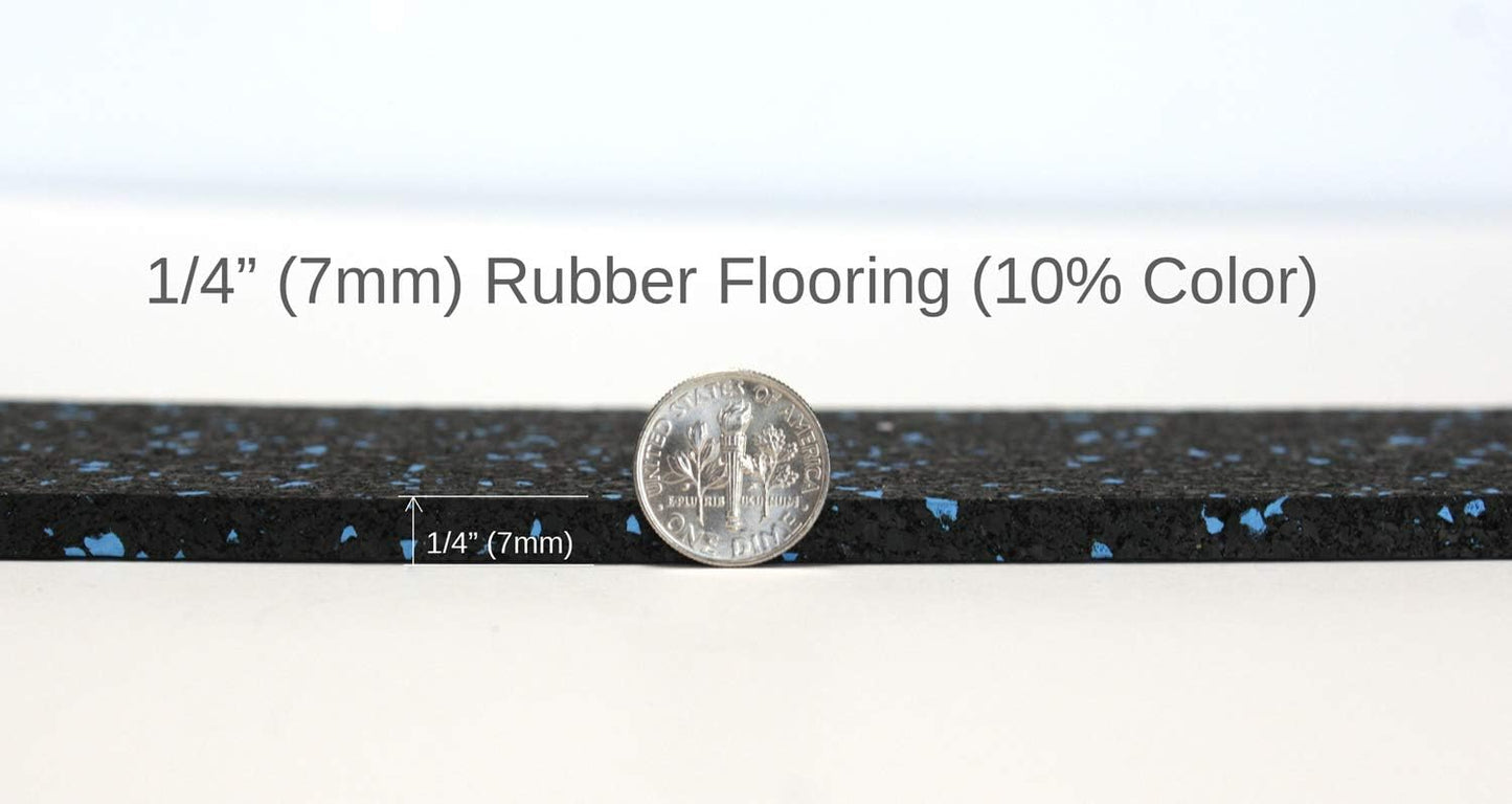 American Floor Mats 1/4in (7mm) Thick 10% Red 4' x 45' Heavy Duty Rubber Rolls, Protective Exercise Mats, Home Gym Rubber Flooring