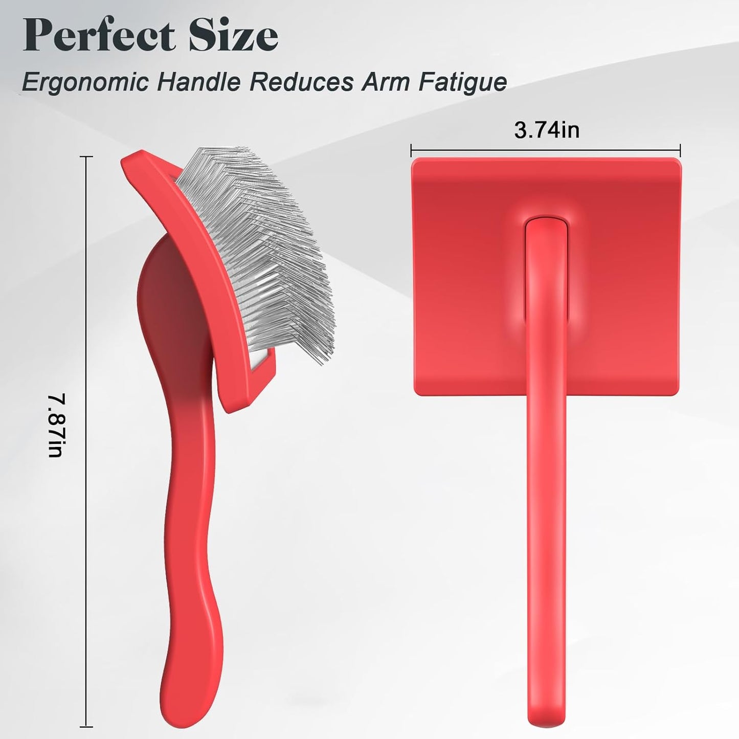 2PCS Slicker Brush for Dogs & Pet Comb,Professional Dog Grooming Brush (Goldendoodles,Poodles,Labradoodles) with Extra Long Pins to Effectively Remove Tangles, Knots and Mats (Red)