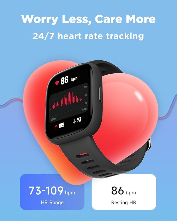 BIGGERFIVE Smart Watch for Kids, 1.8" Fitness Tracker Watch Pedometer, Heart Rate, IP68 Waterproof, Sleep Monitor, Calorie Step Counter, 5 Puzzle Games with/Without APP for Girls Boys Teens 5-16