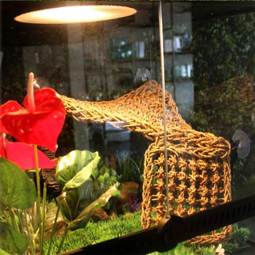 kathson Bearded Dragon Hammock, Bearded Dragon Accessories, Natural Seagrass Reptile Hammock, Reptile Lounger Habitat Decor for Chameleons, Lizards, Geckos, and Snakes(11 x 7.8 x 7.8 inches, 2 PCS)