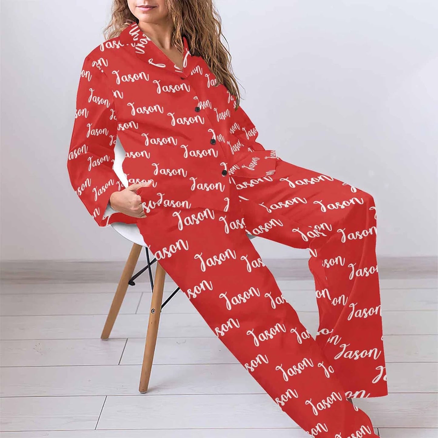 MyPupSocks Custom Face Pajamas for Women Set, Personalized Photo Long Sleepwear XS-XXL
