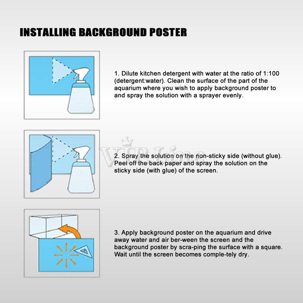 Rock Wall Aquarium Background Poster PVC Fish Tank Decor Landscape 24 36 48 72 (48" x 20"/ 122 x 50cm)