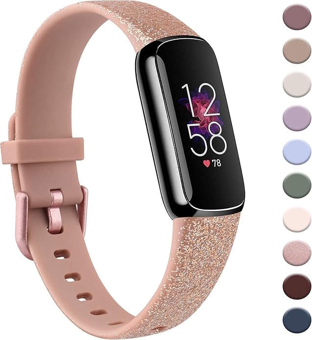 AK Sport Band Compatible with Fitbit Luxe Bands for Women Men, Soft Silicone Replacement Sport Straps Wristbands for Fitbit Luxe Fitness and Wellness Tracker