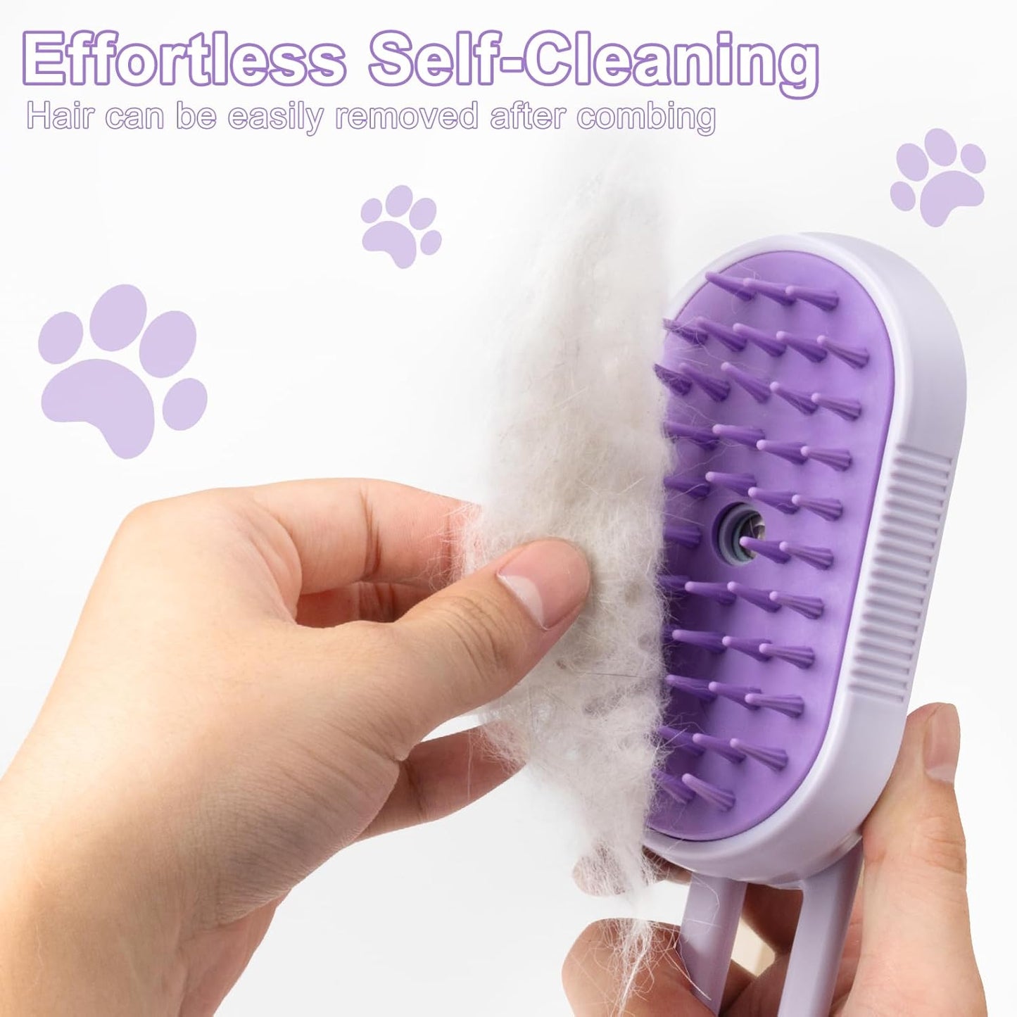 Steam Brush for Cat & Dog – 3-in-1 Spritz Pet Spray Hair Removal Comb for Grooming & Shedding Steam – Water Brush for Long