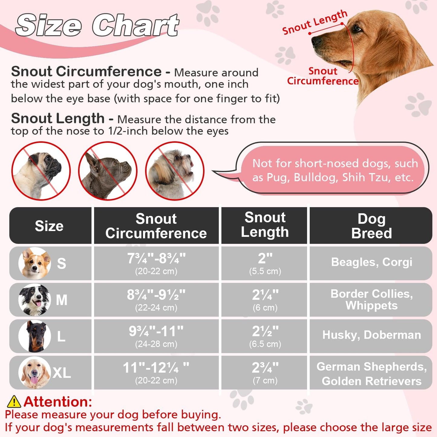 Dog Muzzle, Soft Air Mesh Muzzle for Small Medium Large Dogs Anti Biting Barking Chewing Scavenging, Breathable Adjustable Loop Pets Muzzle with Front Opening Design Allows Panting Drinking (Pink,XL)