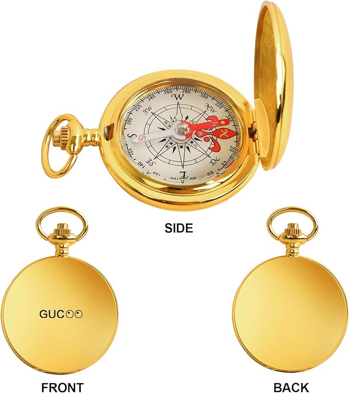 Pocket Compass for Hiking Survival Brass Small Metal