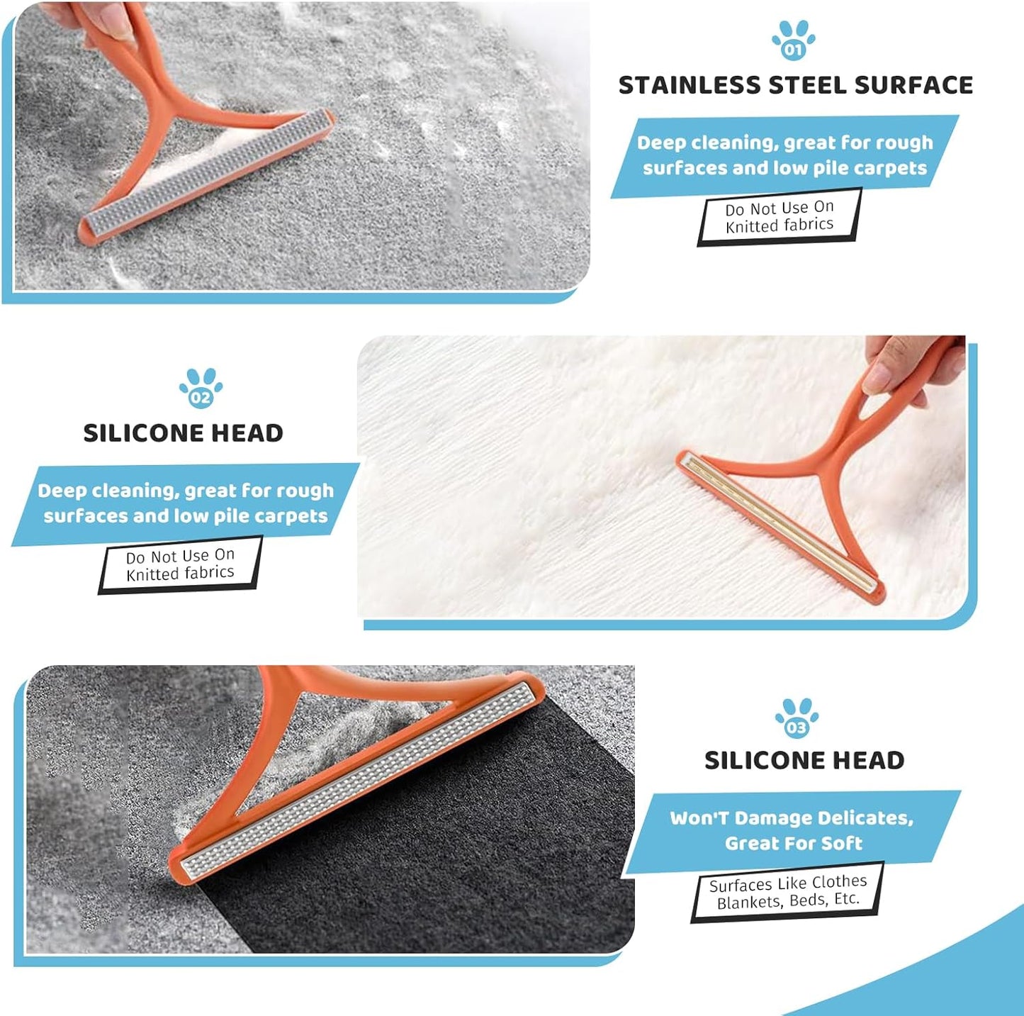 Pet Steam Brush for Dog & Cat – 3-in-1 Spray Hair Removal Comb for Shedding & Grooming Shedding Glove, Flea Comb, Couch Carpet Hair Removal Tool, Nail Toenail Clippers Nail File Shampoo-8PCS