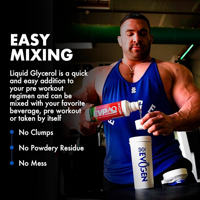 Evogen EVP AQ - Liquid Glycerol Muscle Volumizer | Pre Workout for Pumps, Vascularity, & Hydration | Premium Preworkout for Men & Women | Watermelon | 16 fl oz