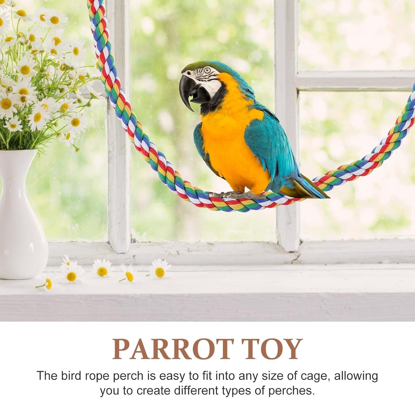 iplusmile Bird Rope Perches, Cages Birds Rope Cage Accessories for Parrots, Cockatiels, Parakeets, Budgie, 41.3inch