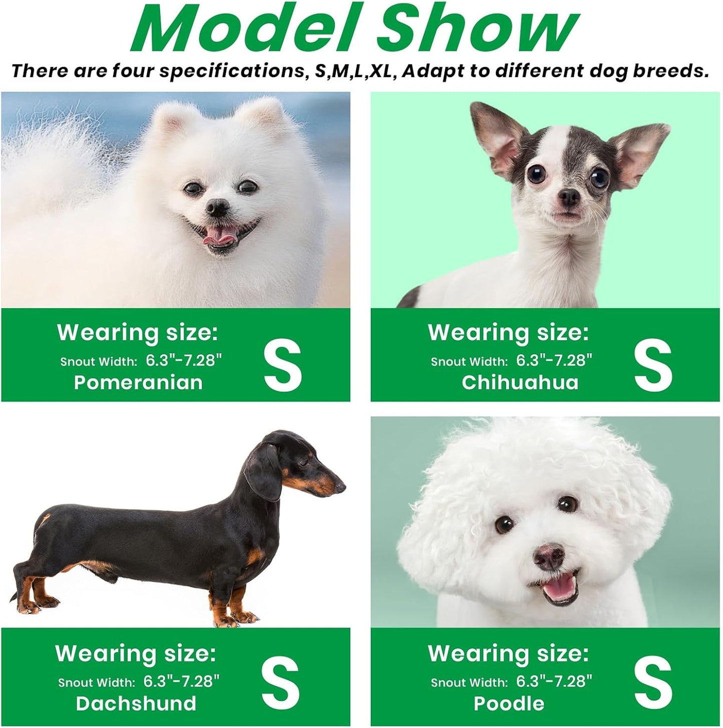 Dog Muzzle, Basket Muzzle for Small Medium Large Dogs, Anti-Biting and Chewing, Lightweight & Sturdy Cage Design, Allows Panting & Drinking, Ideal for Grooming & Training(Green Size S)