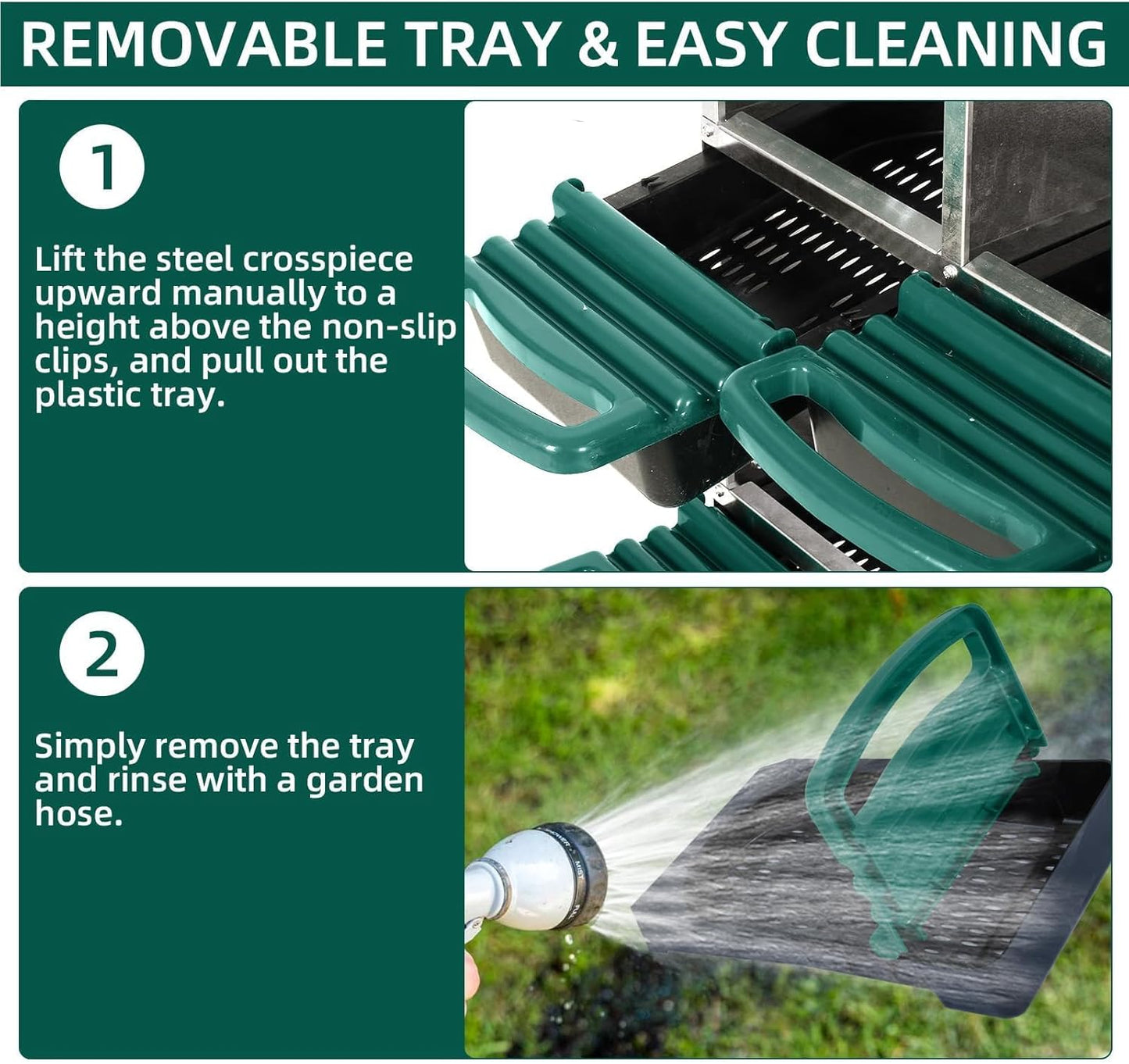 Chicken Nesting Box, 8 Hole 2 Layer Hen Nesting Box with Legs, Roll Away Eggs Laying Boxes,Cleanable Pull Out Hen Roosting Boxes