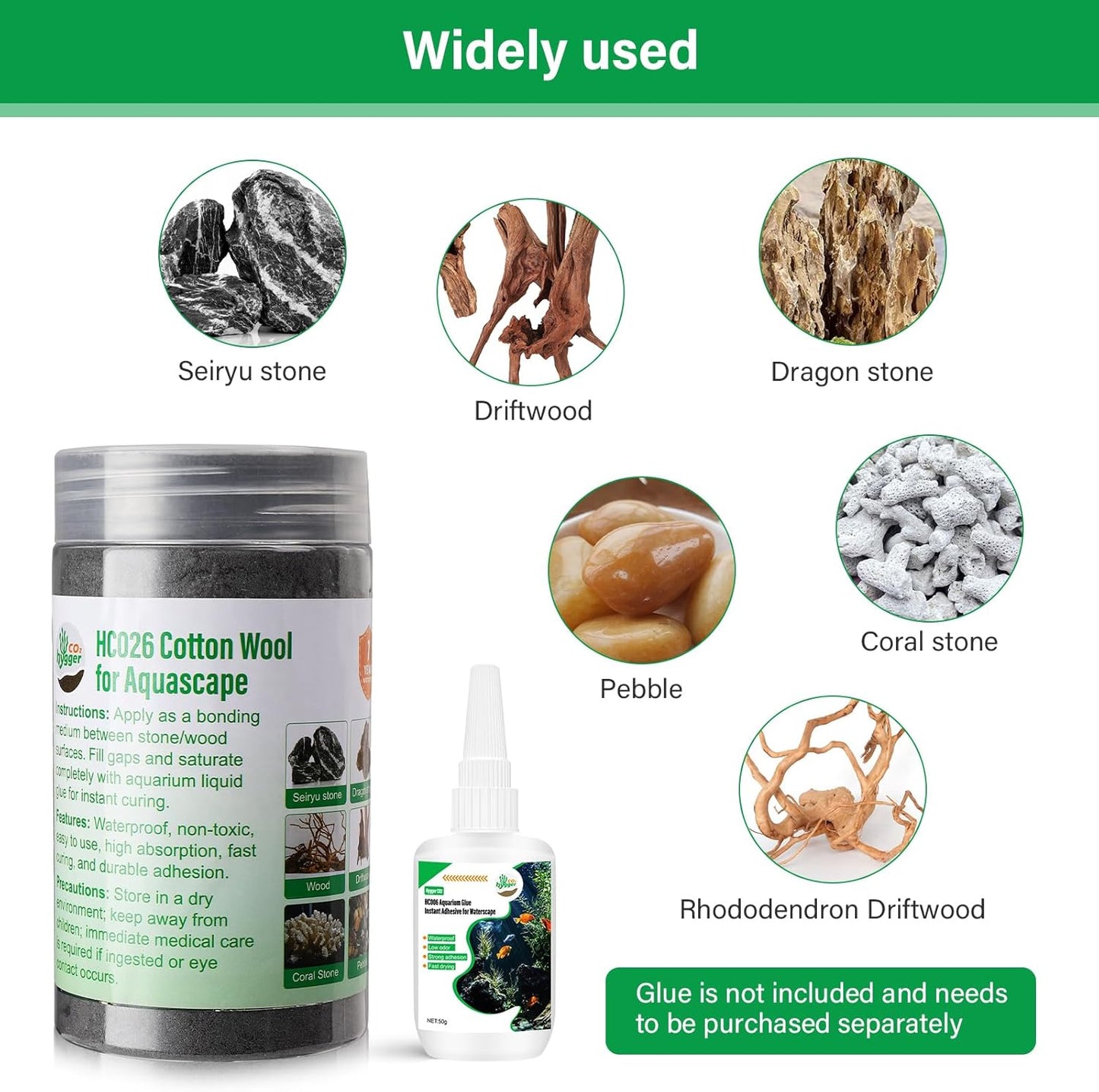 Cotton Wool for Aquascape- Gap Filler Cotton for Rocks & Wood | Aquarium Safe Bonding Material | Secure Adhesive Helper (Light Yellow(Dragon Stone Color))