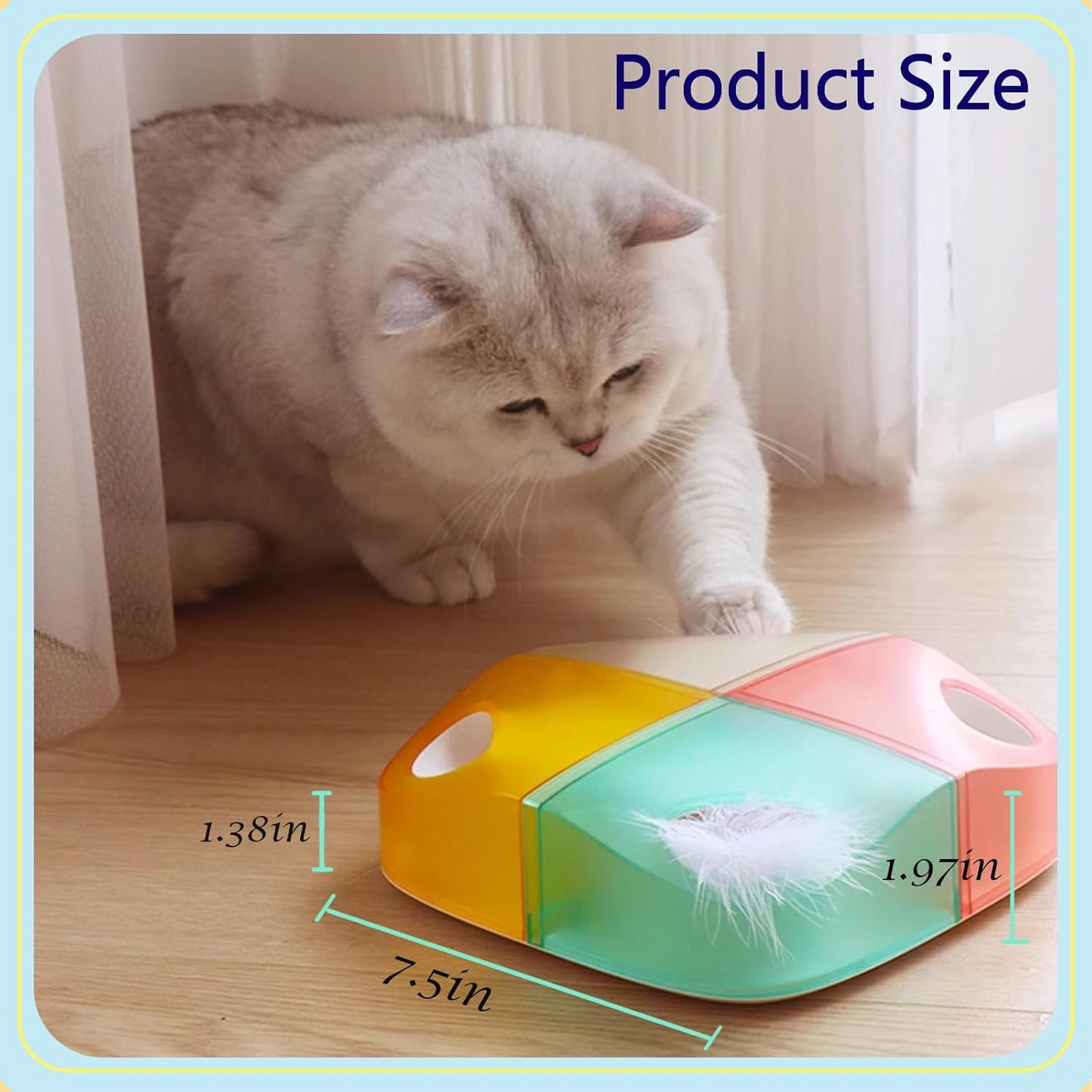Cat Toys Interactive Automatic Whack-A-Mole/Hide and Seek Ultra Fun Smart cat Feather Toy for Indoor Cats Rechargeable 2-Feather 4-Hole stimulating Instinct of Hunting get rid of Boredom