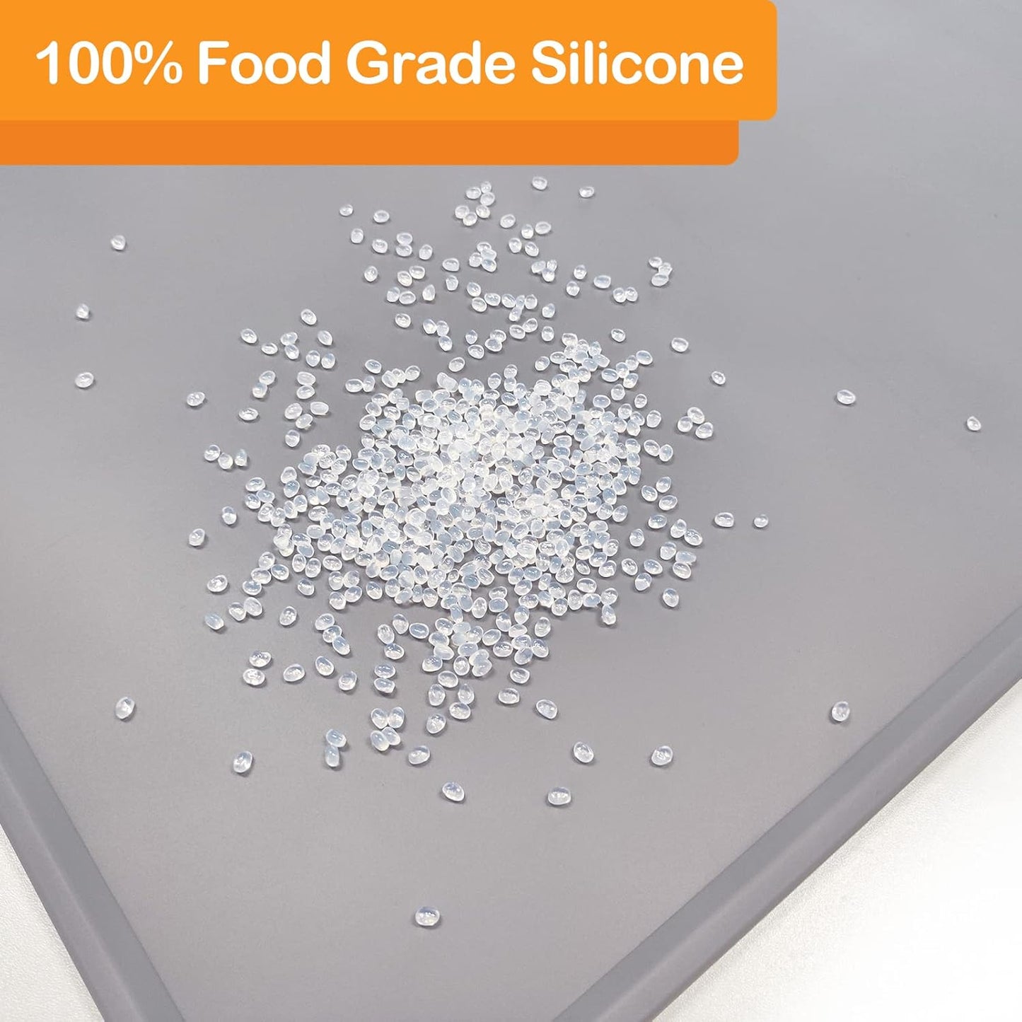 KVK Pet Food Mat Pet Feeding Mat Silicone Placemat for Dog and Cat Food Water Bowl Dog Food Mats for Floors Non Slip Waterproof Anti-bite Cool Grey 39.4X29.5in