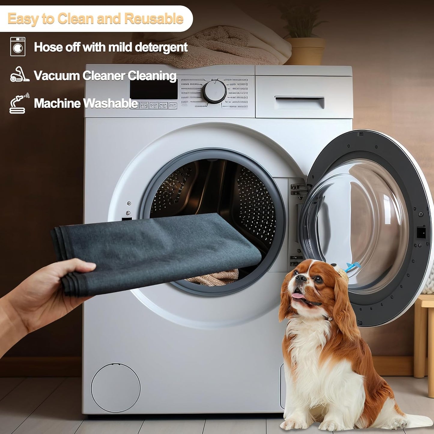 Dog Crate Mat Liner, Washable Pee Pads for Dogs, Absorbs Urine, Non-Slip, Waterproof Under Dog Crate Mat Floor Protector, Protects Floors from Wear and Scratches, (29"x42")