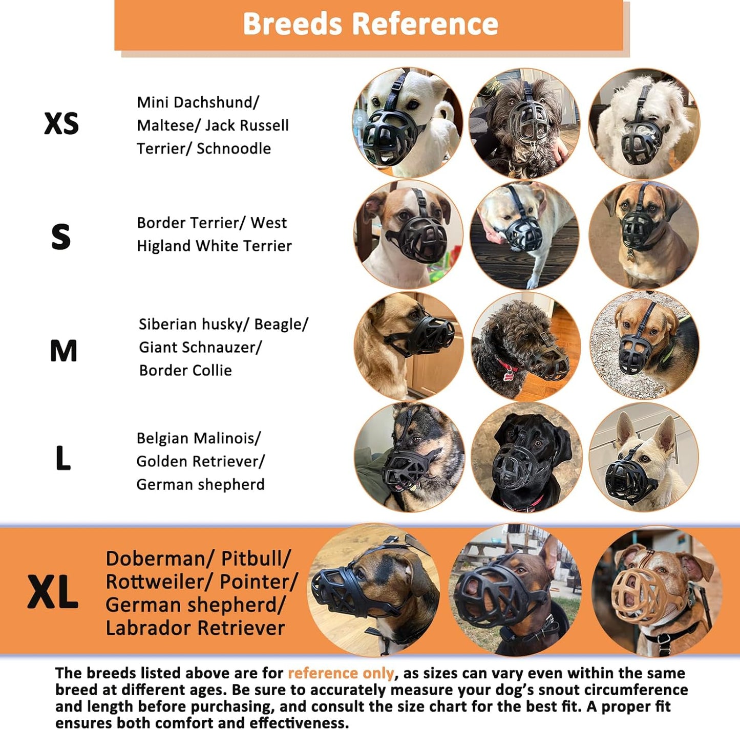 BARKLESS Dog Muzzle, Basket Muzzle for Biting, Chewing and Scavenging, Humane Cage Mouth Cover, Perfect for Grooming and Training Large Aggressive Reactive Dogs (XL, Black)