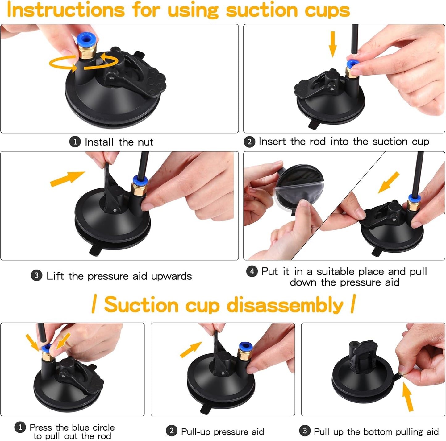 Soarer 4-in-1 Interactive Cat Feather Toys,12Pcs Durable Fishing Pole Cats Feathers Toy Replacements,Enhanced Suction Cup Cats Wand Toy,2 Types Door Hanging Cat String Toys for Indoor Kitten