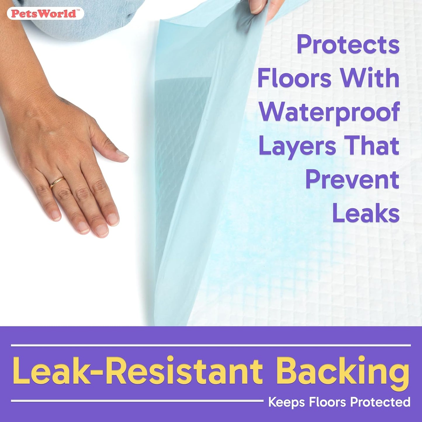 PETSWORLD Puppy Pads, 23x36 Inch, 400 Count - Puppy Pee Pads for Dogs, Tear Resistant, Economy Value, Super-Absorbent Polymer Gel Core, Perfect for Puppies, Smaller Dogs