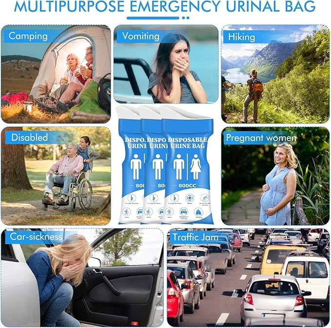 DIBBATU Disposable Urine Bag 12/24 PCS 800ML Emergency
