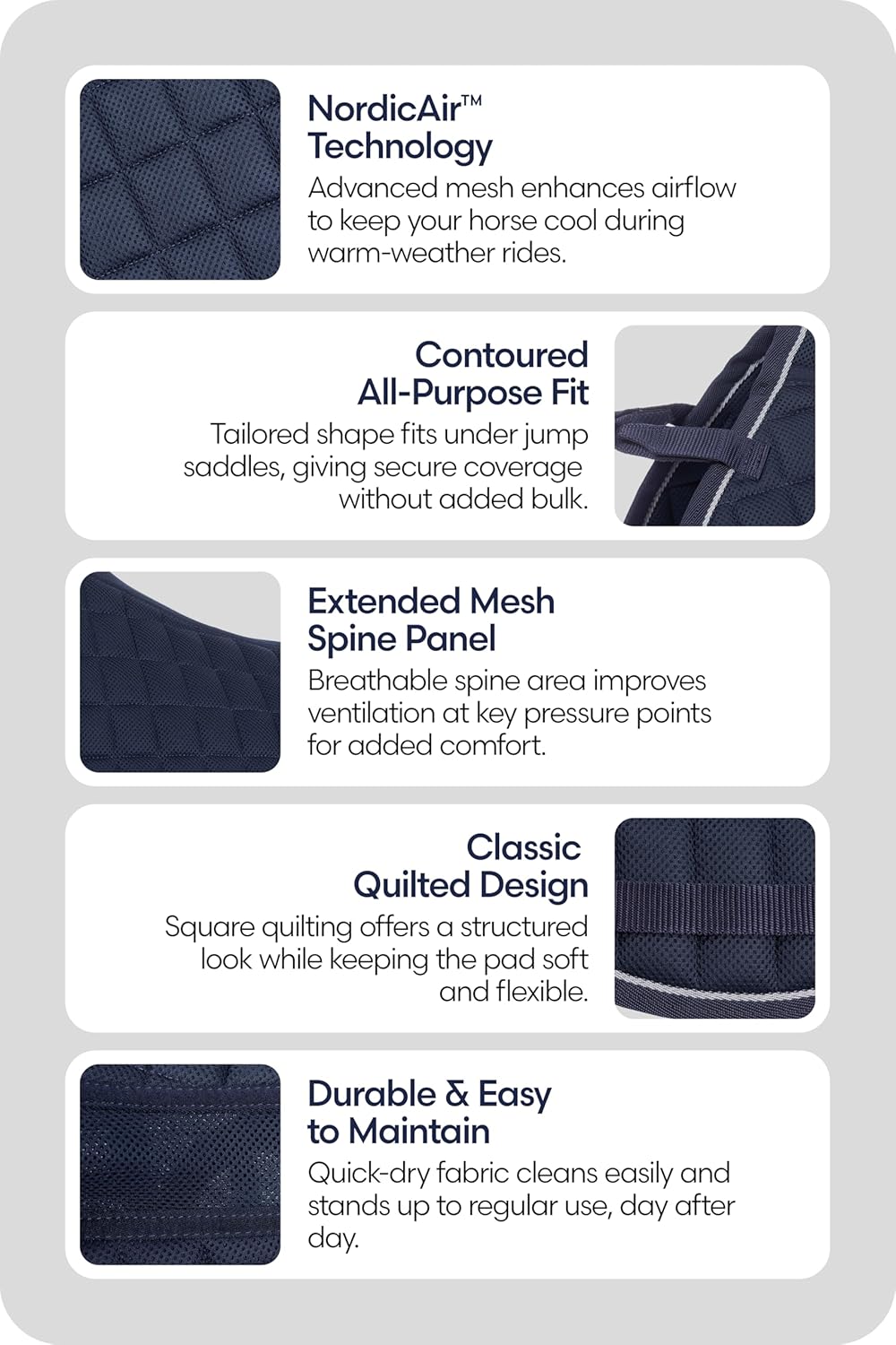 Equinavia Svalbard NordicAir™ Tech All Purpose Saddle Pad | Breathable Micromesh | Contoured Shape