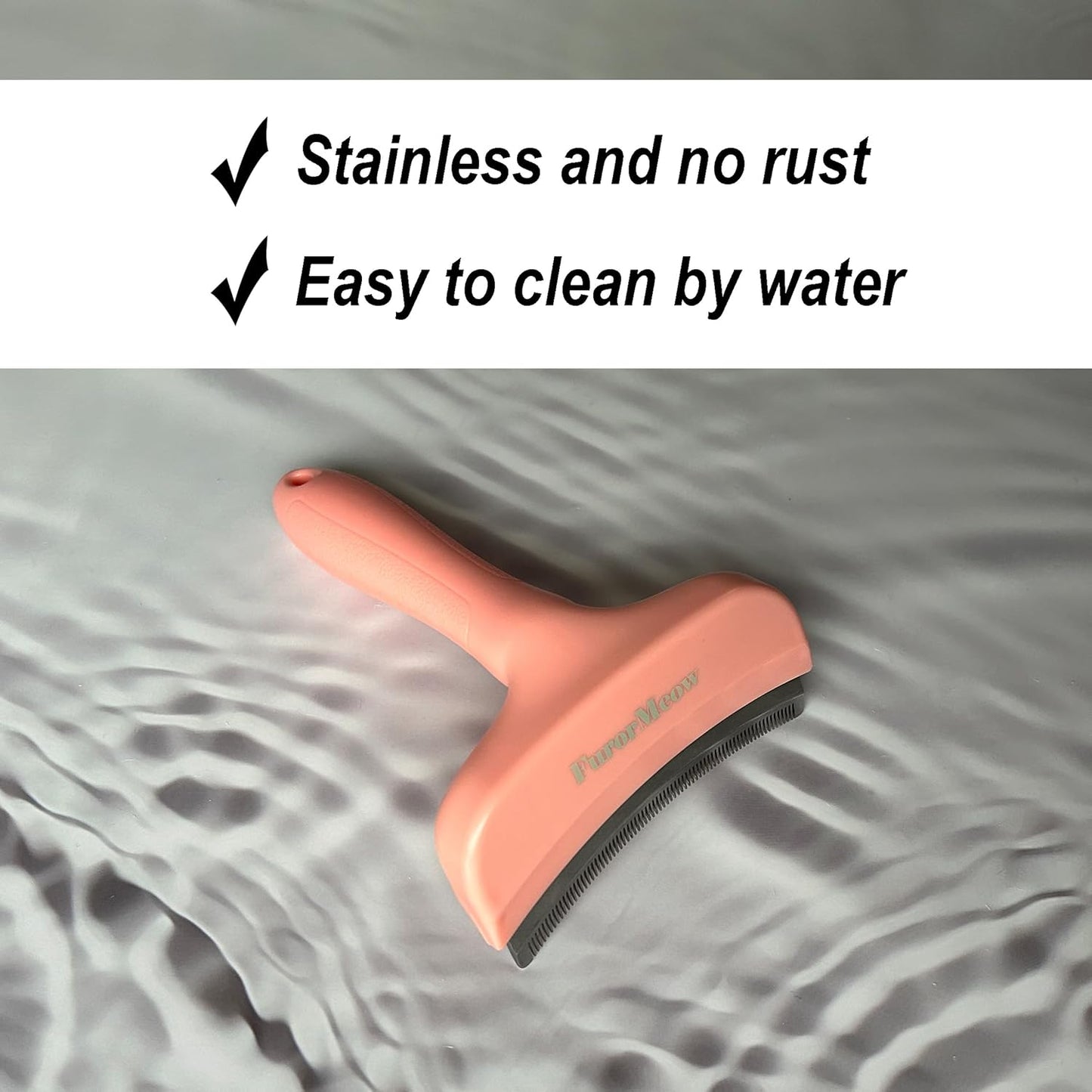 Pet Deshedding Tool with Curve Blade, Cat Grooming Brush, Tight V-shaped Teeth Shedding Comb for Cat and Dog (Pink, Large)