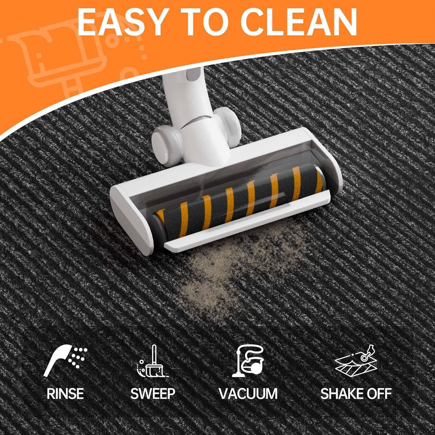 Indoor Outdoor Door Mat, 6’ x 2' Doormat for Entryway, Rubber Backing Non Slip Front Door Mat Outside Entrance, Super Absorbent Commercial Floor Mat for Home Office