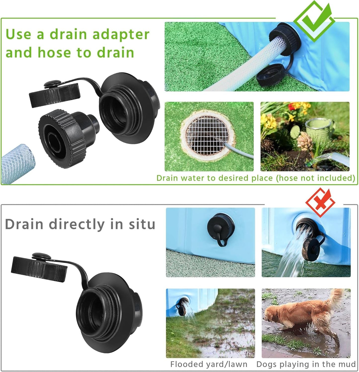 Yaheetech Foldable Dog Pools 63 x 12 Inches Collapsible Hard Plastic Pets Swimming Pool Portable Puppy Bath Tub Cat Shower Pet Wading Pool for Outdoor/Indoor w/Pet Repair Patches, Blue