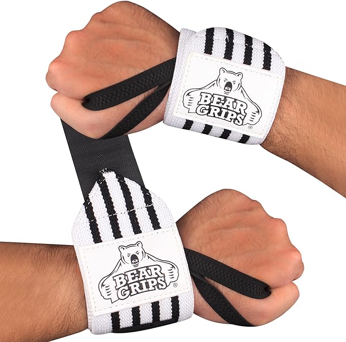 Bear Grips Wrist Wraps for Weightlifting | Weight Lifting Wrist Straps for Weightlifting | Extra Strength Gym Wrist Wraps | Two Wrist Wrap Per Pack | 12β & 18β | Lifting Wrist Wraps for Men & Women