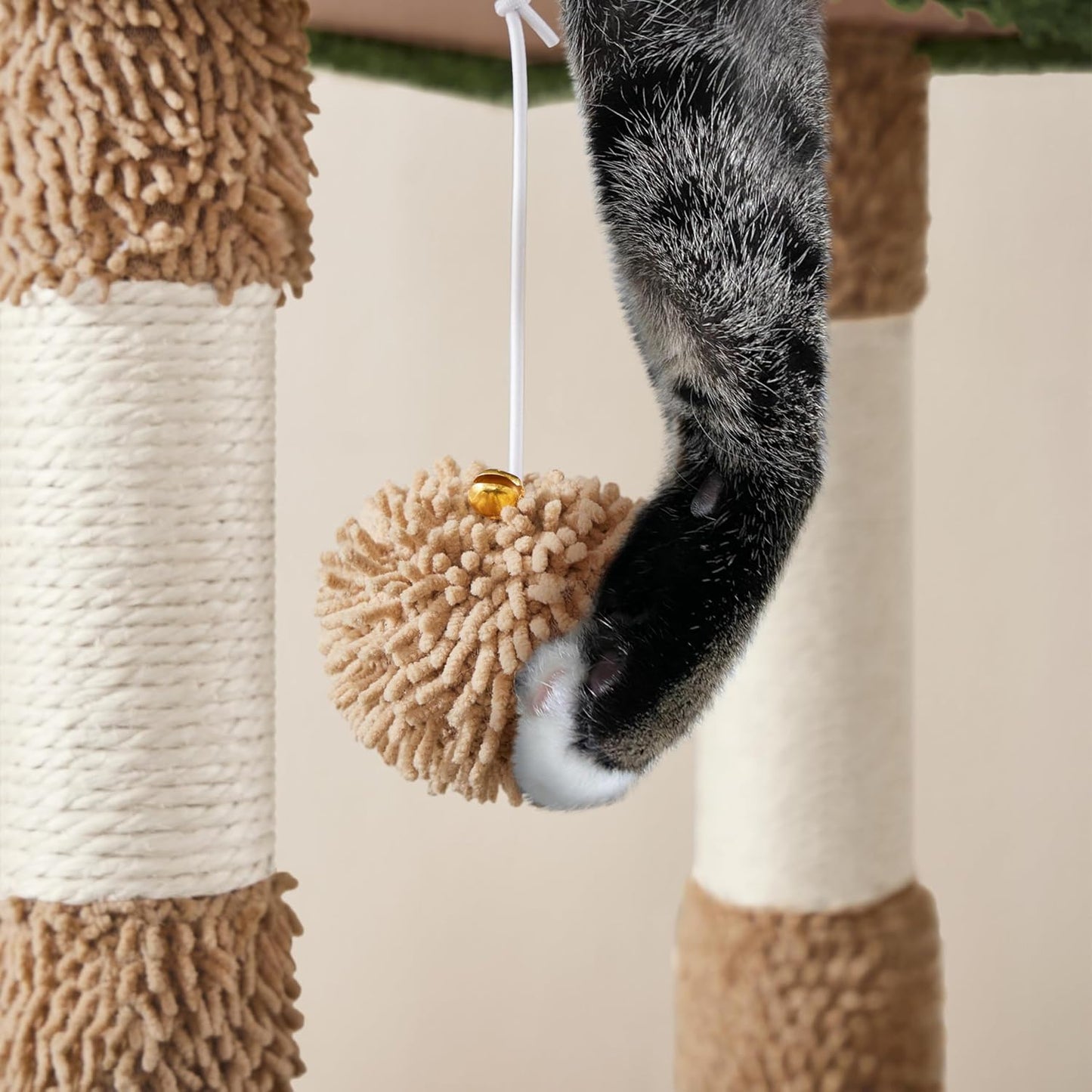 Yaheetech Cactus Cat Tree, 42in Cat Tower for Indoor Cats, Multi Level Kitten Condo Scratching Post, Pet Activity Center Furniture w/Ball, Plush Perch, Platform, Basket, Brown/Green