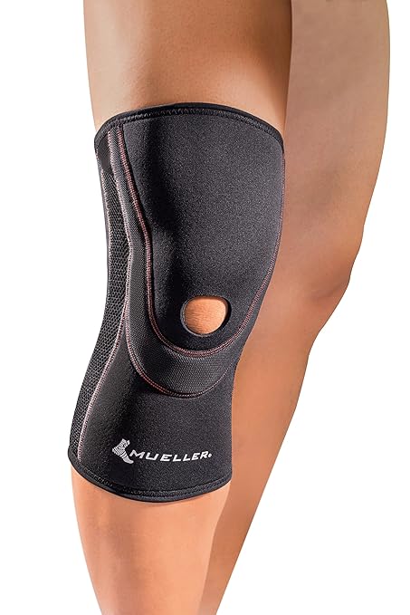 MUELLER Sports Medicine Breathable Open Patella Knee Sleeve, Knee Pain Relief Support for Men and Women, Ideal for Arthritis, Sprains, Black, 3X-Large
