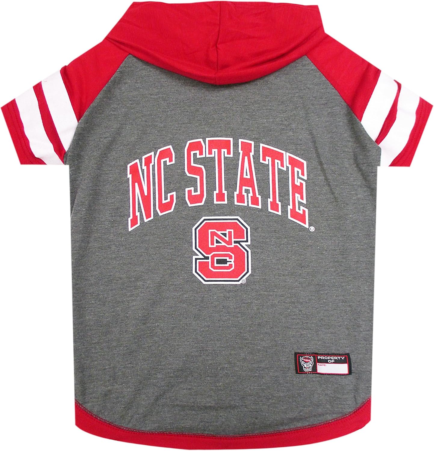 NCAA NORTH CAROLINA STATE WOLFPACK HOODIE for DOGS & CATS, MEDIUM COLLEGIATE Licensed DOG HOODY Tee Shirt. Sports HOODY T-Shirt for Pets. COLLEGE Sporty Dog Hoodie Shirt.