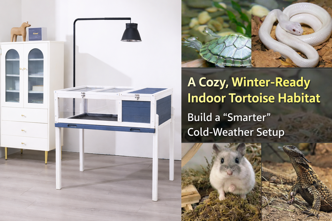 A Cozy, Winter-Ready Indoor Tortoise Habitat: How to Build a “Smarter” Setup (Without Stress) Using a Wooden Tortoise House