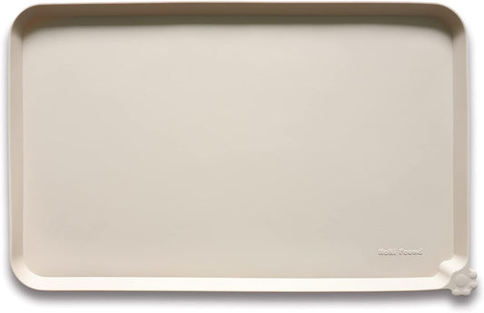 Hoki Found XX-Large Silicone Pet Food Mats - Non Slip Cat Dog Bowl Placemats - Waterproof Feeding Mats - Suitable for Carpet - Papayawhip