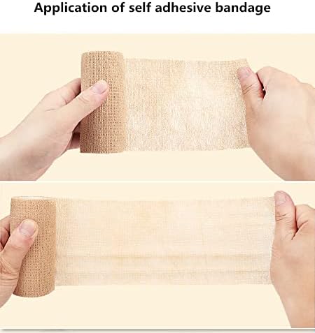 6 Pack 4" x 5 Yards Self Adhesive Bandage Wrap Breathable Cohesive Vet Wrap for Pets, Elastic Self-Adherent Tape for Sports, Wrist, Ankle (Mixed Colors)