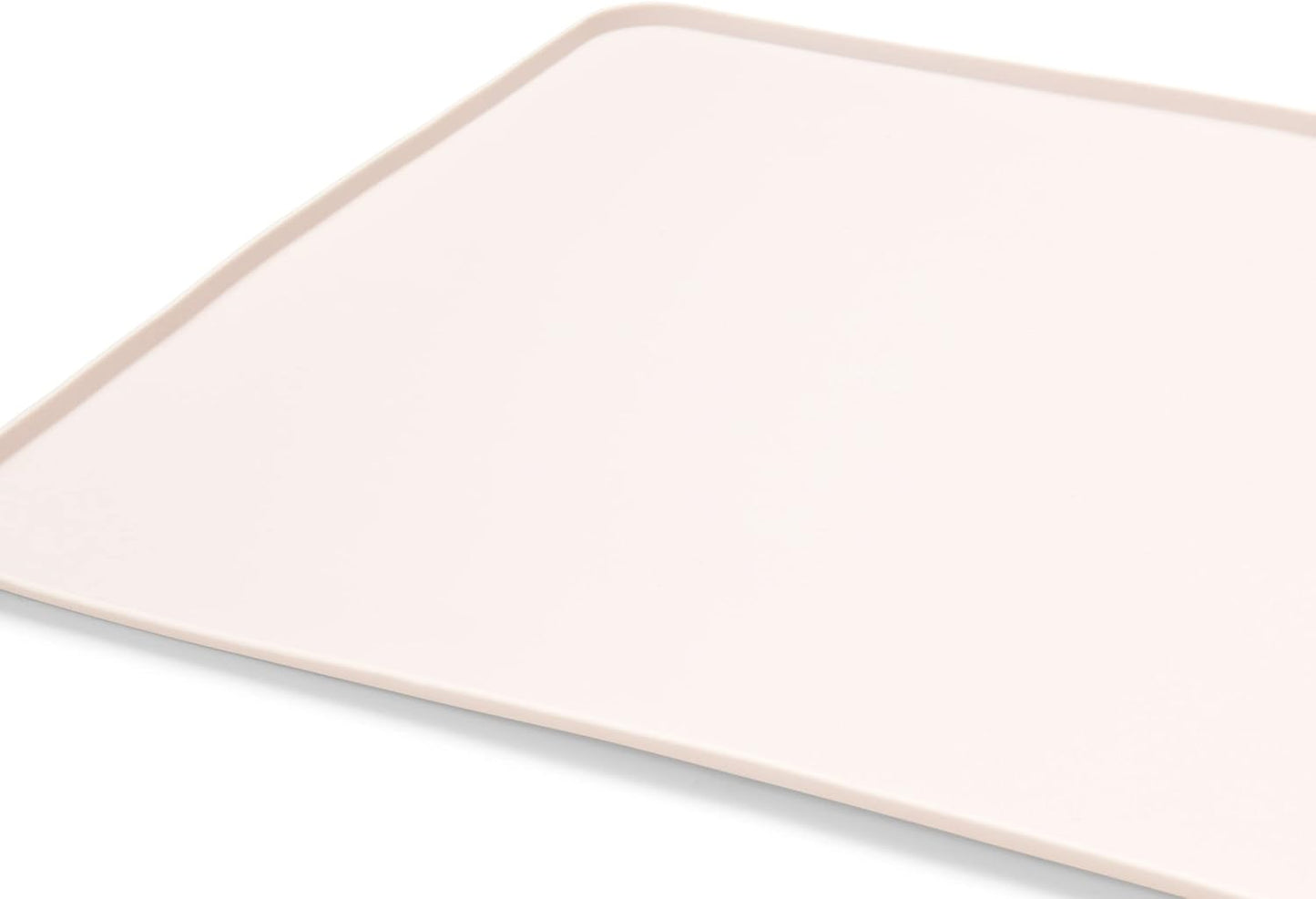 Silicone Dog Mat for Water Bowl and Food Dish, Pet Mat for Floors, Waterproof Dog Food Tray (Off-White Light Lavender)