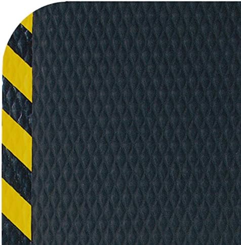 American Floor Mats Hog Heaven Premium 7/8" Black & Yellow Border 5' x 8' Nitrile Backed Anti-Fatigue Comfort Mat
