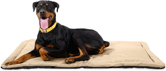 K9 Ballistics Tough Ripstop Dog Crate Pad - Durable & Machine Washable with Non-Skid Bottom and 120-Day Warranty, Fits 48" Wire Crates - X-Large, Sandstone