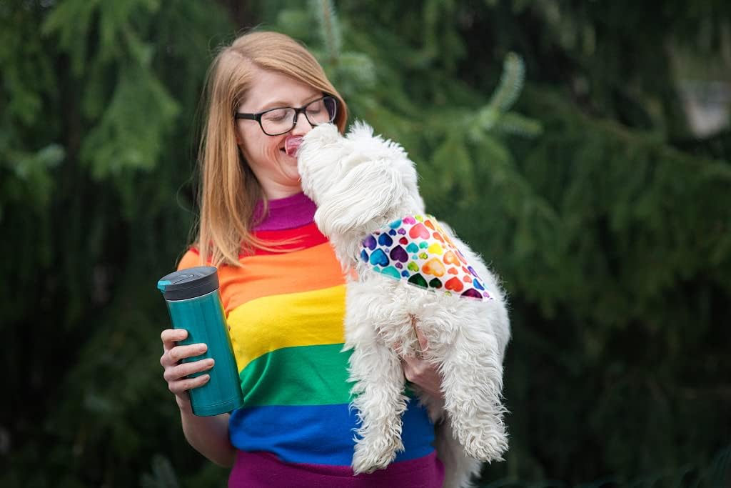 Lionet Paws Valentine's Dog Bandana,Fabric Love Dogs Kerchief for Medium Large Dogs,Dog Triangle Cotton Scarf for Girl Boy