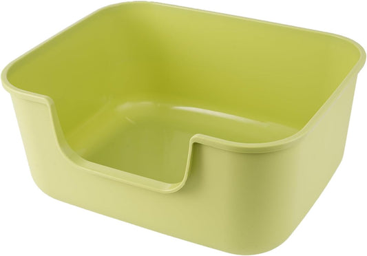 Large Cat Litter Box with High Sides,Cat Boxes for Indoor Cats,Cat Litter Pan for Kitty,Litter Box with Low Entry,Easy to Clean,Anti-Splashing (Green)