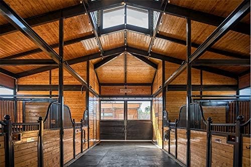 American Floor Mats - Heavy Duty, 2' x 2' Horse Stall Tiles for Horse Stables - 3/4" Thick, Durable Rubber Flooring - Solid Black 6' x 8' Set - (12 Tiles Total)