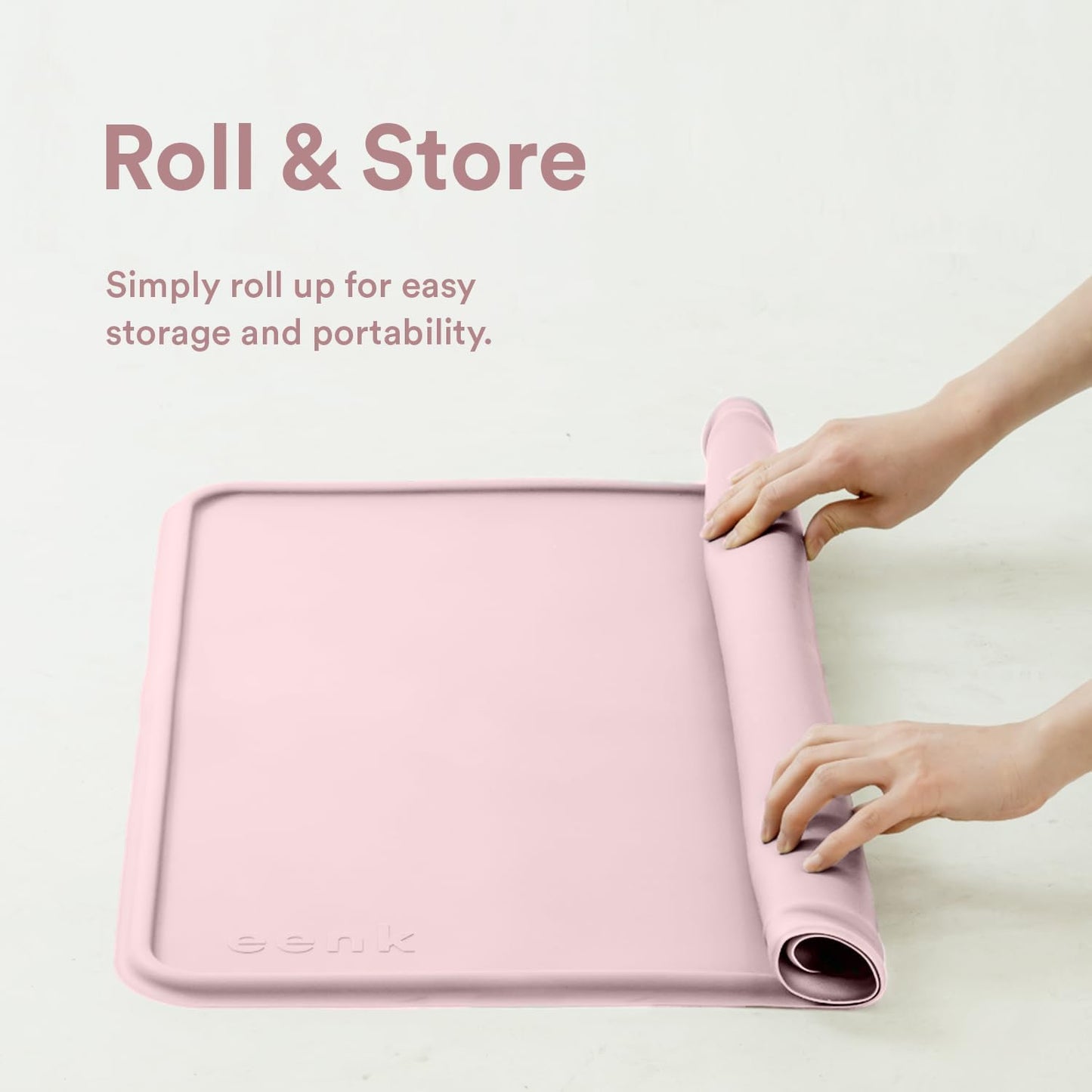 Pee Pad Tray Holder for Dogs - Fits Up to 22 x 22 in. Square Potty Training Pads No Spill Raised Lip High Edge Silicone Mat, Extra Thick and Non-Slip for Indoor Floor Protection (Small, Pink) | eenk