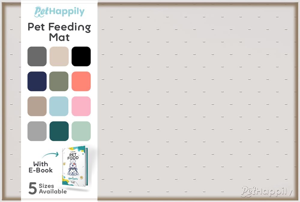 Dog Food Mat - Raised Edges Dogs Mat for Food and Water Prevent Spill, Waterproof Cat Food Mats Protect Floors, Easy Clean Dog Bowl Mats for Food and Water, Silicone Pet Feeding Placemats