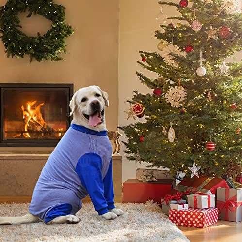 Yeapeeto Dog Onesie Surgery Recovery Suit for Large Medium Bodysuit Dogs Pajamas PJS Full Body for Shedding, Prevent Licking, Wound Protection, Cone Alternative (3XL, Blue)
