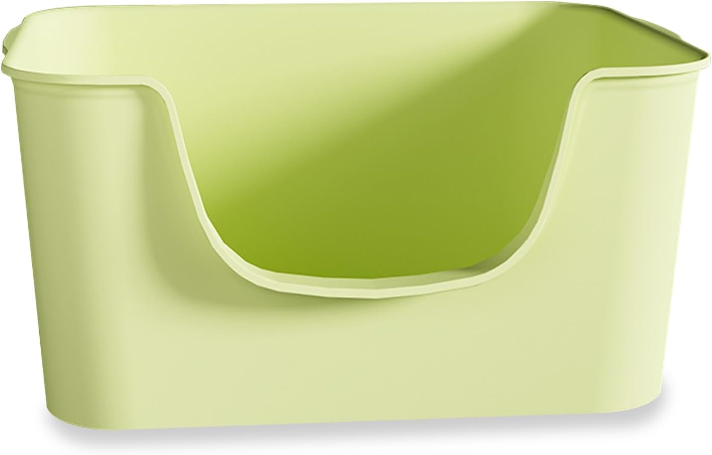 Small Cat Litter Box with High Sides,Cat Boxes for Indoor Cats,Cat Litter Pan for Kitty,Litter Box with Low Entry,Easy to Clean,Anti-Splashing (Green)