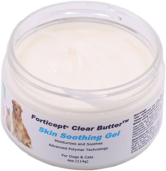 Forticept Clear Butter Dog Hot Spot Treatment Hydro Gel, Heals Dog Wound, Helps with Skin Yeast Infections, Ringworm, Insects Bites, Cuts, Rashes, Skin Allergy, 4 Ounces