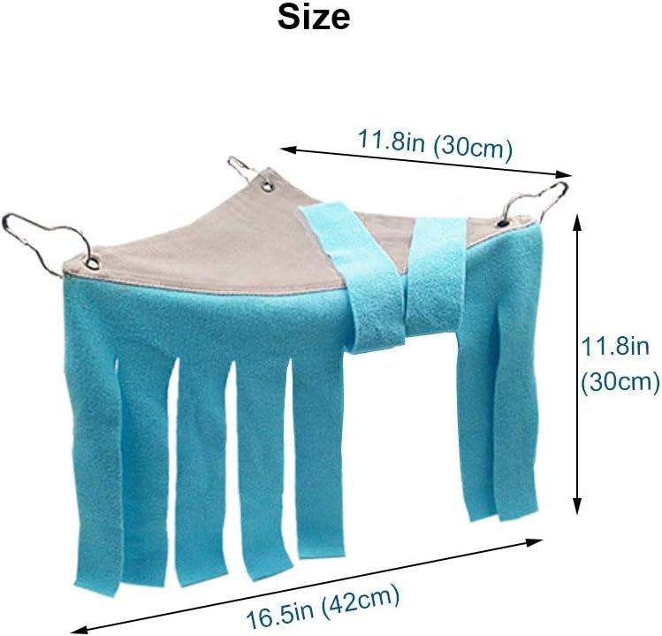 RIOUSSI Guinea Pig Hideout Hideaway Corner Fleece Toys Cage Accessories with Reversible Sides, Random/Gray-Blue+Pink, Pack of 2