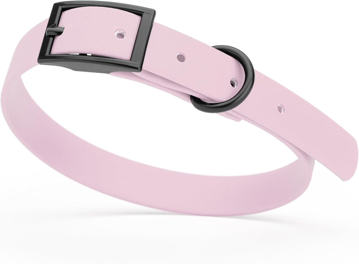 Dogline Biothane Waterproof Dog Collar Strong Coated Nylon Webbing with Black Hardware Odor- Proof for Easy Care Easy to Clean High Performance Fits Small Medium or Large Dogs, Pastel Purple